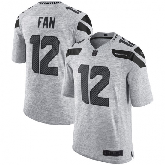 Men's Nike Seattle Seahawks 12th Fan Limited Gray Gridiron II NFL Jersey - Ujersey