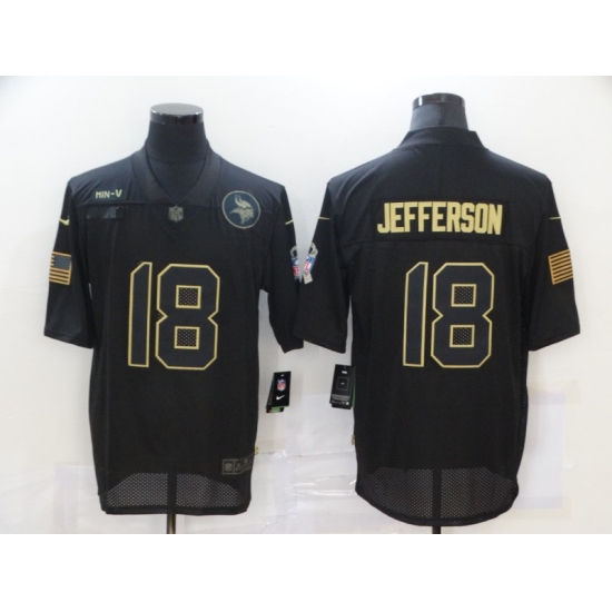 Men's Minnesota Vikings #18 Justin Jefferson Black Nike 2020 Salute To Service Limited Jersey - Ujersey