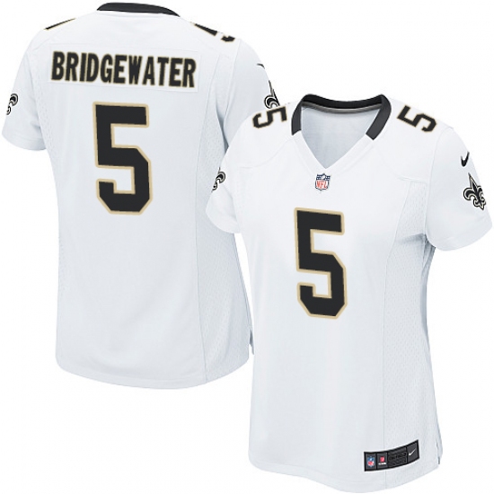 Women's Nike New Orleans Saints #5 Teddy Bridgewater Game White NFL Jersey - Ujersey