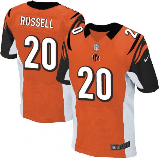 Men's Nike Cincinnati Bengals #20 KeiVarae Russell Elite Orange Alternate NFL Jersey - Ujersey