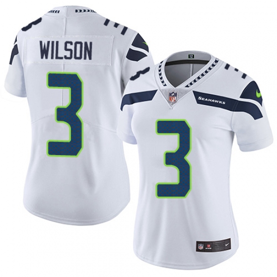 Women's Nike Seattle Seahawks #3 Russell Wilson White Vapor Untouchable Limited Player NFL Jersey - Ujersey