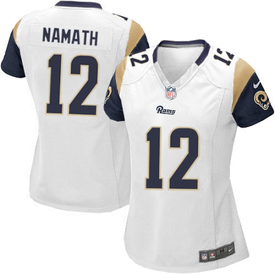 Women's Nike Los Angeles Rams #12 Joe Namath Game White NFL Jersey - Ujersey