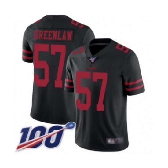 Men's San Francisco 49ers #57 Dre Greenlaw Black Vapor Untouchable Limited Player 100th Season Football Jersey - Ujersey