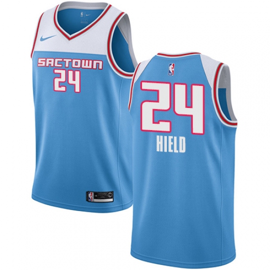 Men's Nike Sacramento Kings #24 Buddy Hield Swingman Blue NBA Jersey - 2018  19 City Edition - Ujersey