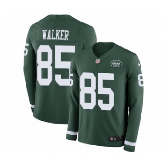 Men's Nike New York Jets #85 Wesley Walker Limited Green Therma Long Sleeve NFL Jersey - Ujersey
