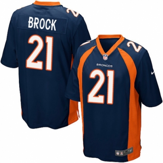 Men's Nike Denver Broncos #21 Tramaine Brock Game Navy Blue Alternate NFL Jersey - Ujersey