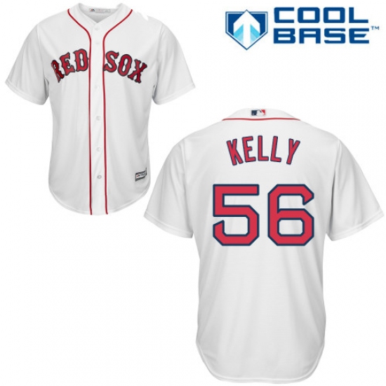 Youth Majestic Boston Red Sox #56 Joe Kelly Replica White Home Cool Base MLB Jersey - Ujersey