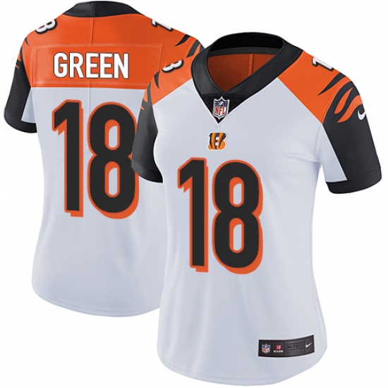 Women's Nike Cincinnati Bengals #18 A.J. Green Vapor Untouchable Limited White NFL Jersey - Ujersey