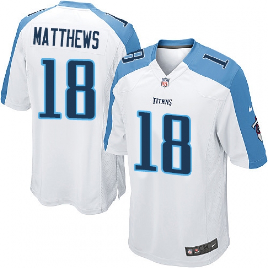 Men's Nike Tennessee Titans #18 Rishard Matthews Game White NFL Jersey - Ujersey