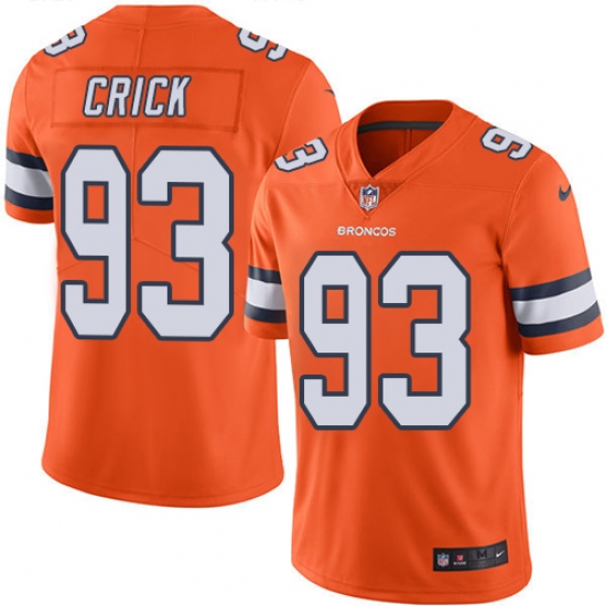 Youth Nike Denver Broncos #93 Jared Crick Limited Orange Rush Vapor Untouchable NFL Jersey - Ujersey