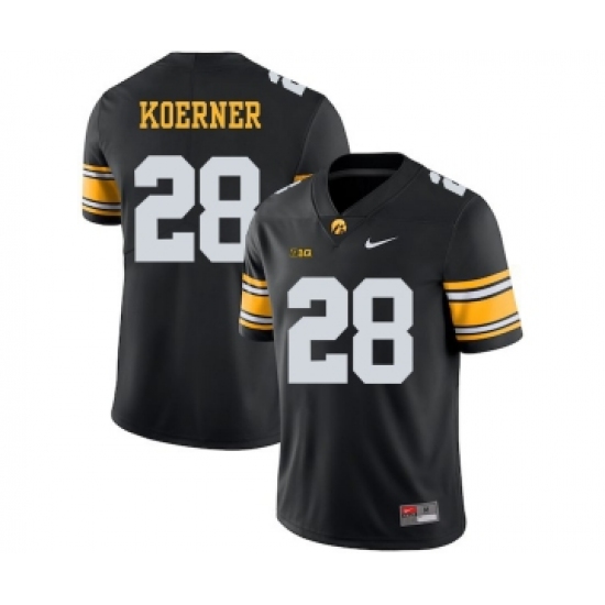 Iowa Hawkeyes 28 Jack Koerner Black College Football Jersey - Ujersey