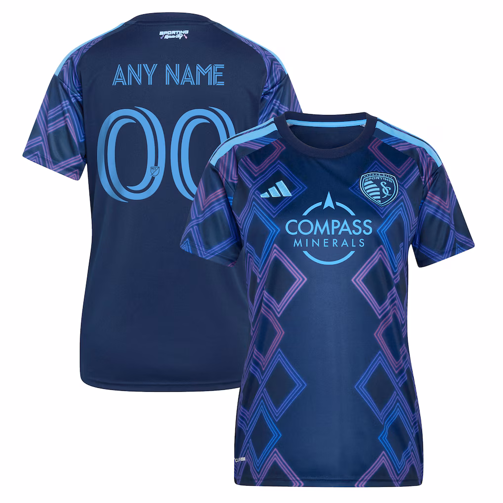 Women's Sporting Kansas City adidas Blue 2026 The 18th & Vine Kit Replica Custom Jersey