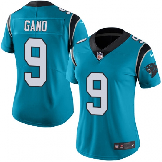 Women's Nike Carolina Panthers #9 Graham Gano Blue Alternate Vapor Untouchable Limited Player NFL Jersey - Ujersey