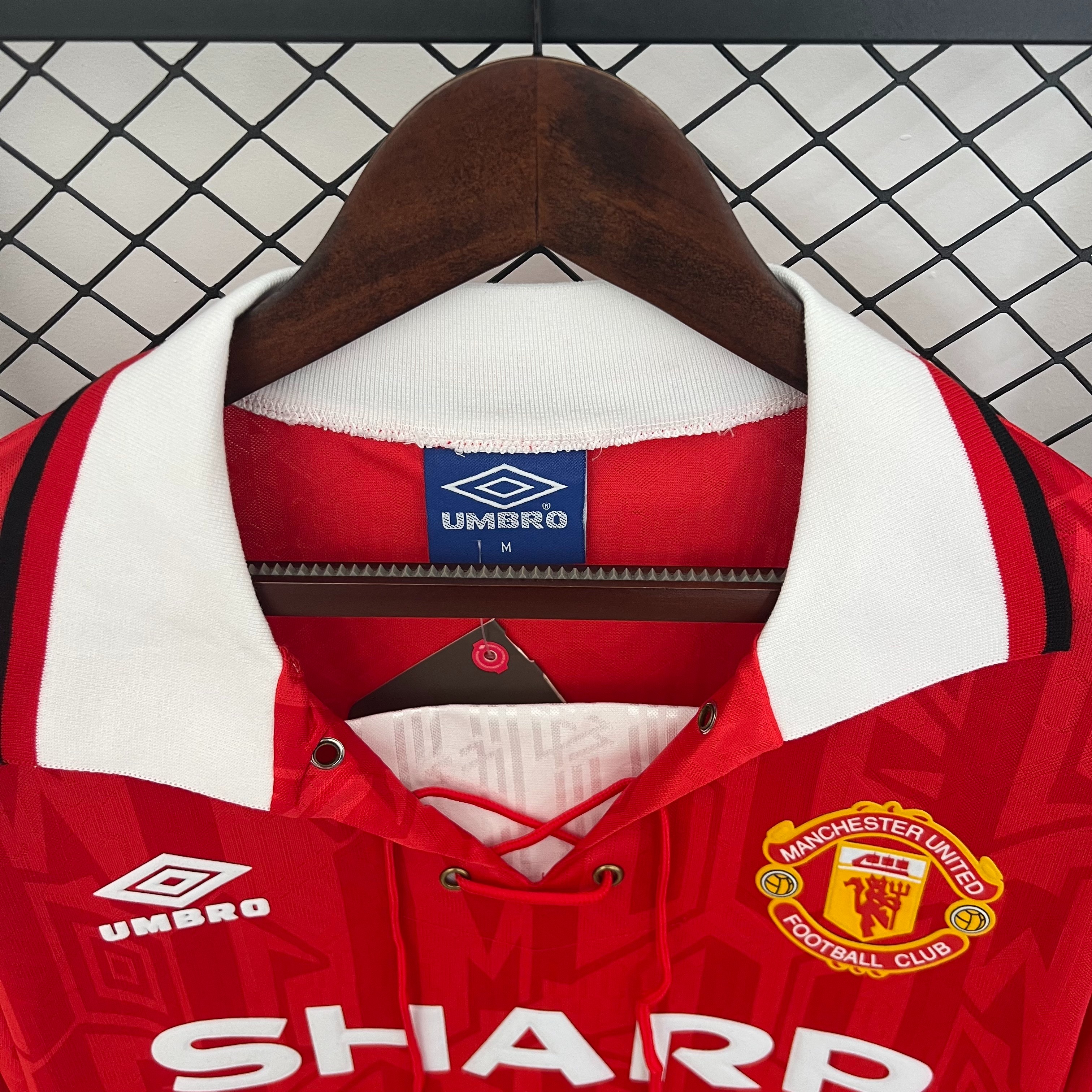Manchester United Retro Home Long Sleeve Football Jersey Shirt 1992/94 - Ujersey NHL