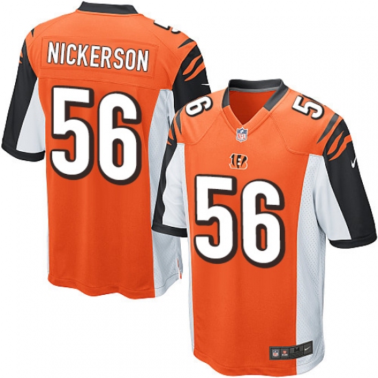 Men's Nike Cincinnati Bengals #56 Hardy Nickerson Game Orange Alternate NFL Jersey - Ujersey