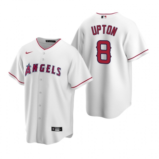 Men's Nike Los Angeles Angels #8 Justin Upton White Home Stitched Baseball Jersey - Ujersey