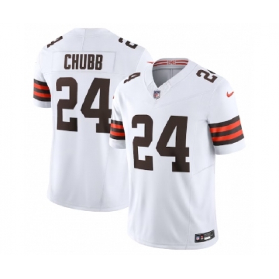 Men's Nike Cleveland Browns #24 Nick Chubb White 2023 F.U.S.E. Vapor Untouchable Limited Football Stitched Jersey - Ujersey