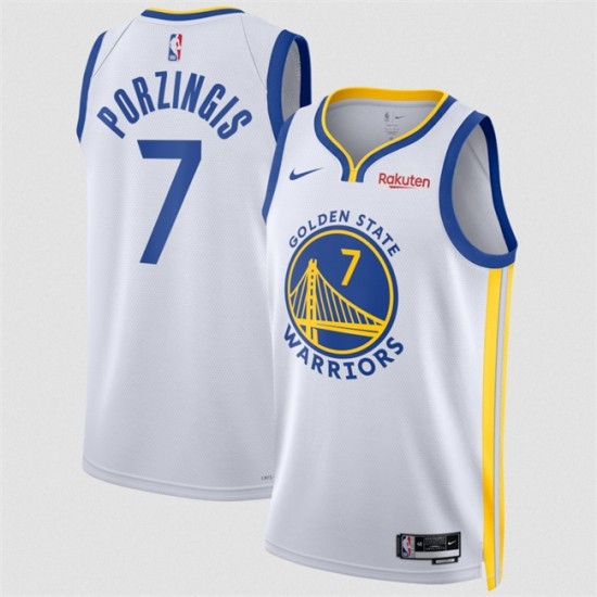 Men's Golden State Warriors #7 Kristaps Porzingis White 2026 Association Edition Swingman Stitched Basketball Jersey - Ujersey