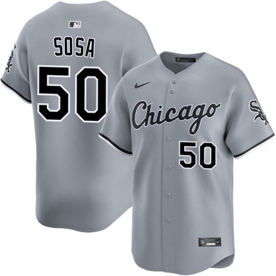 Men's Chicago White Sox #50 Lenyn Sosa Gray 2025 Limited Stitched Baseball Jersey - Ujersey