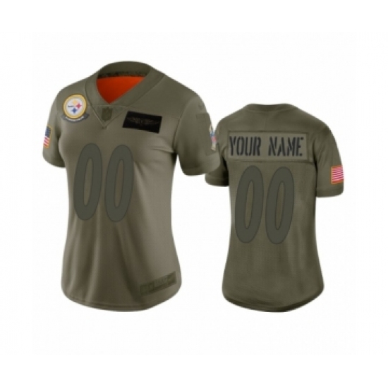 Women's Pittsburgh Steelers Customized Camo 2019 Salute to Service Limited Jersey - Ujersey