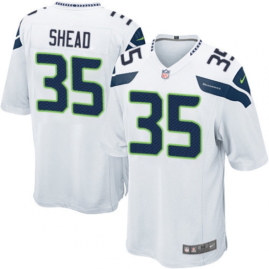 Men's Nike Seattle Seahawks #35 DeShawn Shead Game White NFL Jersey - Ujersey