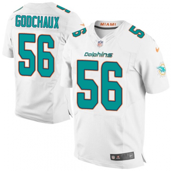 Men's Nike Miami Dolphins #56 Davon Godchaux Elite White NFL Jersey - Ujersey