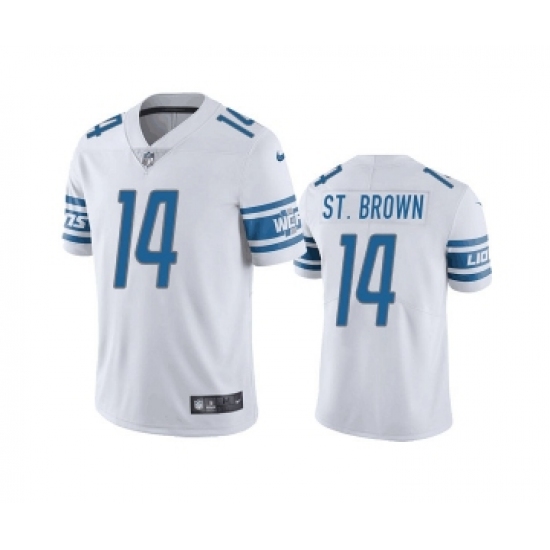 Men's Detroit Lions #14 mon-Ra St. Brown White Vapor Untouchable Limited Stitched Jersey - Ujersey