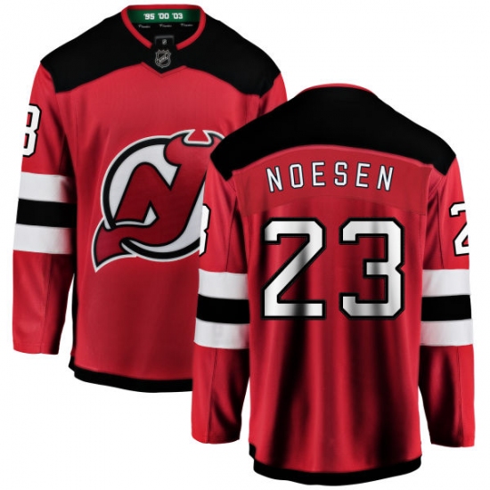 Men's New Jersey Devils #23 Stefan Noesen Fanatics Branded Red Home Breakaway NHL Jersey - Ujersey