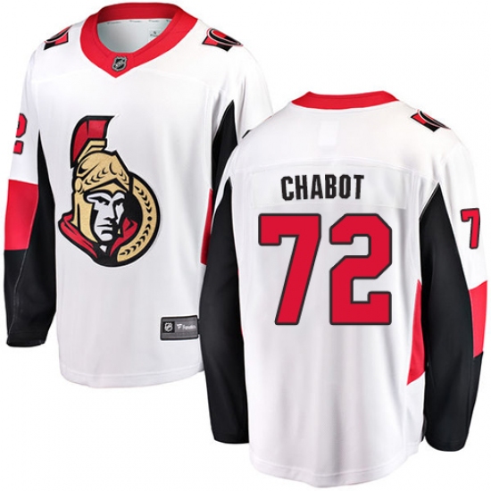 Men's Ottawa Senators #72 Thomas Chabot Fanatics Branded White Away Breakaway NHL Jersey - Ujersey
