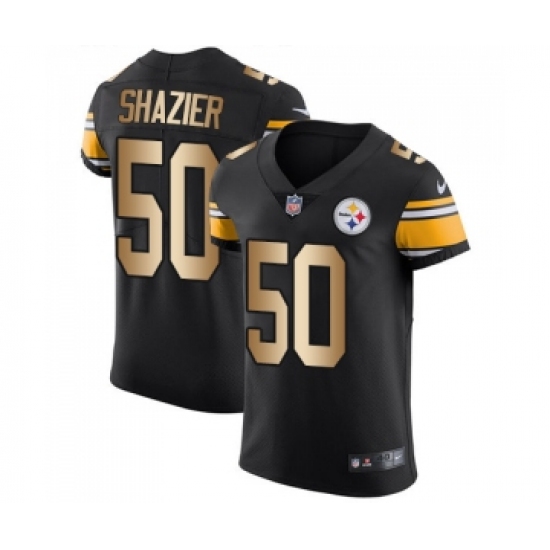 Men's Pittsburgh Steelers #50 Ryan Shazier Elite Black Gold Team Color Football Jersey - Ujersey