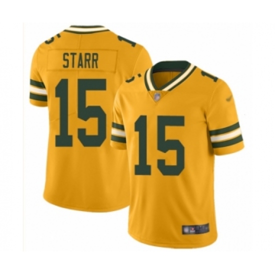 Men's Green Bay Packers #15 Bart Starr Limited Gold Inverted Legend Football Jersey