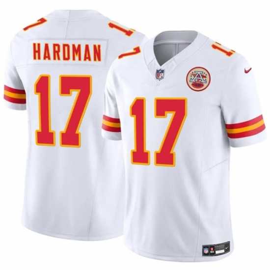 Men’s Kansas City Chiefs #17 Mecole Hardman White 2024 F.U.S.E. Vapor Untouchable Limited Stitched Football Jersey - Ujersey