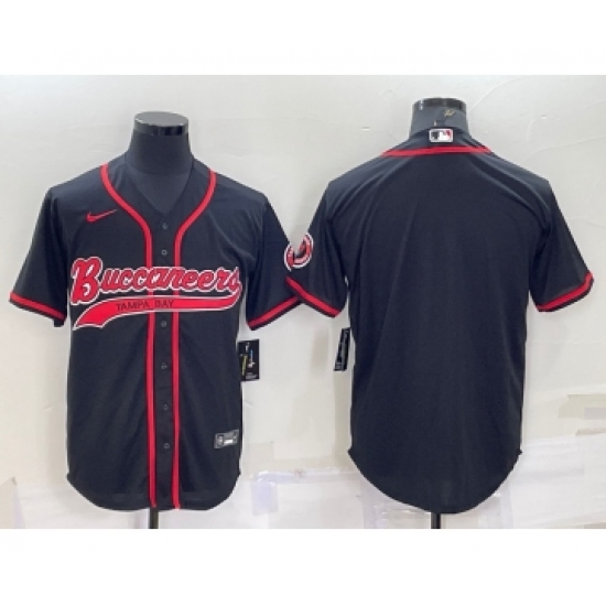 Men's Tampa Bay Buccaneers Blank Black Cool Base Stitched Baseball Jersey - ujerseystore