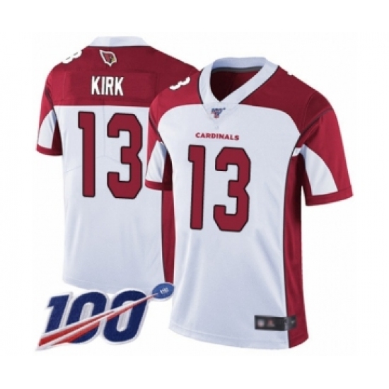 Men's Arizona Cardinals #13 Christian Kirk White Vapor Untouchable Limited Player 100th Season Football Jersey - Ujersey