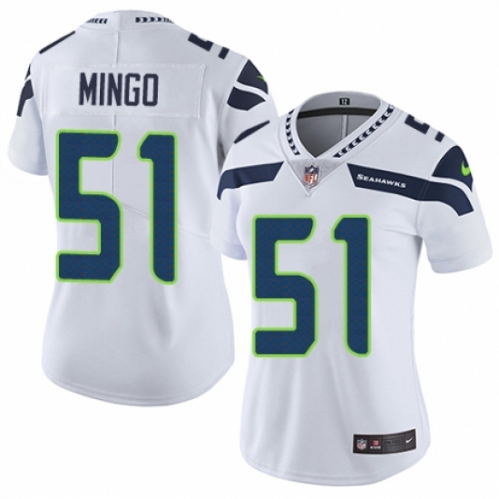 Women's Nike Seattle Seahawks #51 Barkevious Mingo White Vapor Untouchable Elite Player NFL Jersey - Ujersey