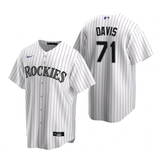 Men's Nike Colorado Rockies #71 Wade Davis White Home Stitched Baseball Jersey - Ujersey