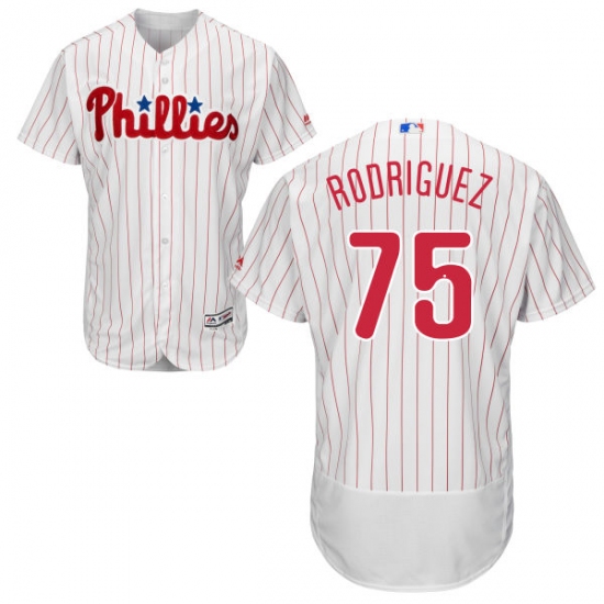Men's Majestic Philadelphia Phillies #75 Francisco Rodriguez White Home Flex Base Authentic Collection MLB Jersey - Ujersey