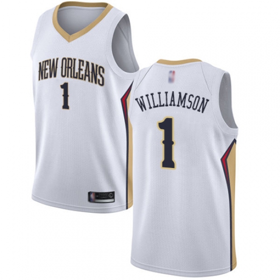 Youth Nike New Orleans Pelicans #1 Zion Williamson White NBA Swingman Association Edition Jersey - Ujersey