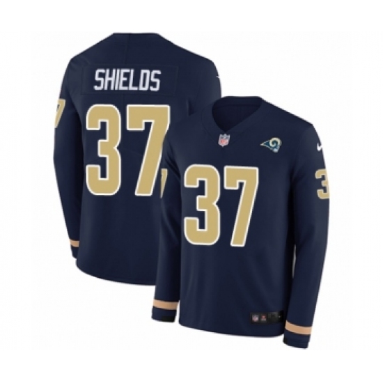 Men's Nike Los Angeles Rams #37 Sam Shields Limited Navy Blue Therma Long Sleeve NFL Jersey - Ujersey