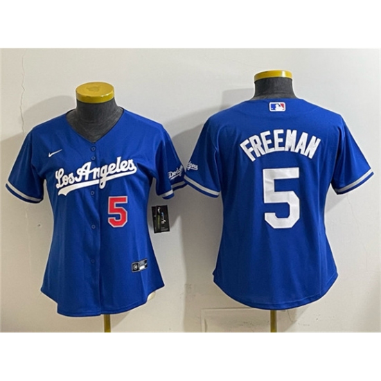 Youth Los Angeles Dodgers #5 Freddie Freeman Royal Alternate Stadium Stitched Baseball Jersey