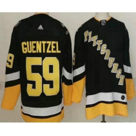 Men's Pittsburgh Penguins #59 Jake Guentzel Black Alternate Authentic Jersey - Ujersey
