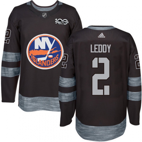 Men's Adidas New York Islanders #2 Nick Leddy Premier Black 1917-2017 100th Anniversary NHL Jersey - Ujersey