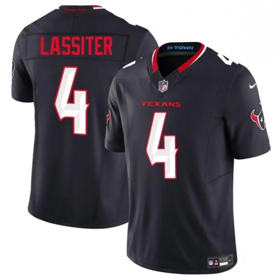 Men's Houston Texans #4 Kamari Lassiter Navy 2025 F.U.S.E. Vapor Limited Football Stitched Jersey - Ujersey