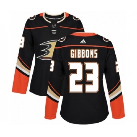 Women's Adidas Anaheim Ducks #23 Brian Gibbons Premier Black Home NHL Jersey - Ujersey