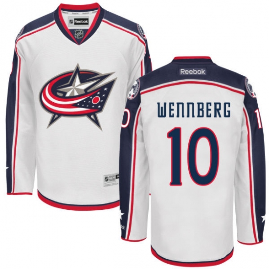 Men's Reebok Columbus Blue Jackets #10 Alexander Wennberg Authentic White Away NHL Jersey - Ujersey