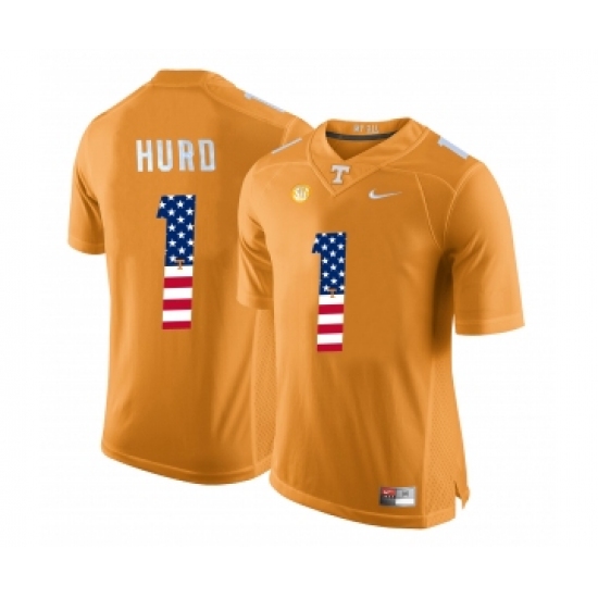 Tennessee Volunteers 1 Jalen Hurd Orange USA Flag College Football Jersey - Ujersey