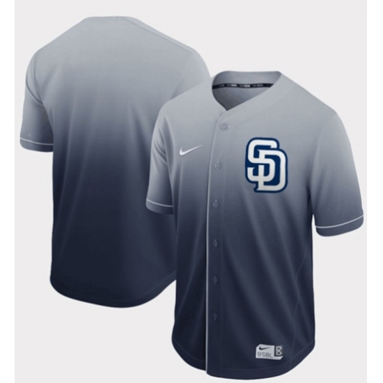 Men's Nike San Diego Padres Blank Navy Fade Authentic Stitched Baseball Jersey - Ujersey