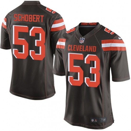Men's Nike Cleveland Browns #53 Joe Schobert Game Brown Team Color NFL Jersey - Ujersey