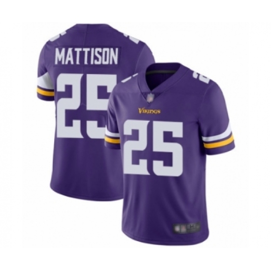 Men's Minnesota Vikings #25 Alexander Mattison Purple Team Color Vapor Untouchable Limited Player Football Jersey - Ujersey