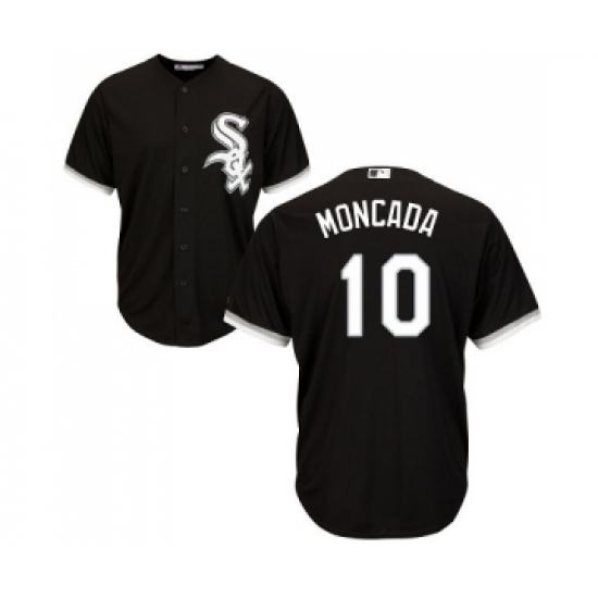 Youth Majestic Chicago White Sox #10 Yoan Moncada Replica Black Alternate Home Cool Base MLB Jerseys - Ujersey